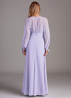 Azazie Matilda Robes de demoiselle d'honneur Robe Trapèze en Mousseline de soie Manche longue Lilas image5