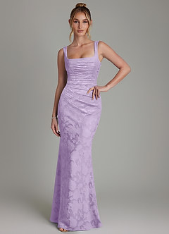 Azazie Agustina Bridesmaid Dresses Lilac Mermaid Corset Floral Burnout Dress image3