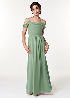 Azazie Alivia Junior Amethyst A-Line Off the Shoulder Chiffon Dress image4