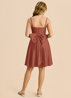 Azazie Bear Junior Auburn A-Line Sweetheart Neckline Stretch Satin Dress image2