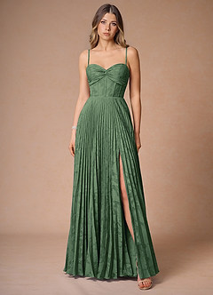 Akiko Eucalyptus Pleated Maxi Dress image3