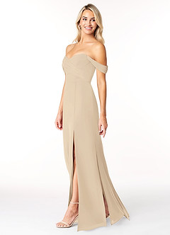 Azazie Joretta Bridesmaid Dresses Champagne A-Line Sweetheart Neckline Chiffon Convertible Dress image4