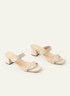 front Two Strap Low Chunky Heel Sandal
