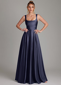 Azazie Azaria Bridesmaid Dresses Stormy A-Line Corset Stretch Satin Dress image1