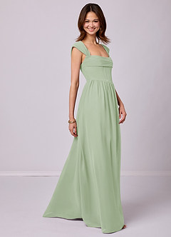 Barbie ♥ Azazie Bridesmaid Dresses A-Line Corset Chiffon Floor-Length Dress image3
