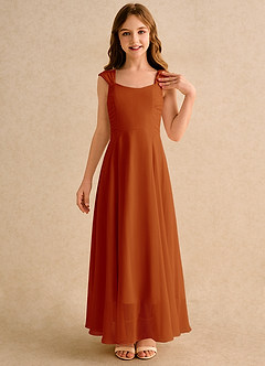 Azazie Oasis Junior Formal Flower Girl Klänningar Klä A-Line i Chiffong Plisserad image5