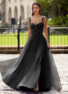 Dreamscape Black A-line Prom Dress image4