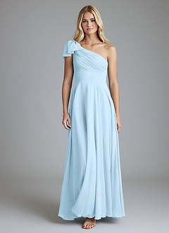 Azazie Elinora Bridesmaid Dresses Sky Blue A-Line One Shoulder Chiffon Dress image7