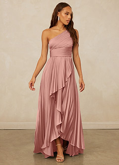 Christian Siriano Bridal for Azazie 1008 Bridesmaid Dresses Rosette A-Line One Shoulder Stretch Satin Dress image3