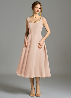 Azazie Amalie Bridesmaid Dresses English Rose A-Line Pleated Chiffon Dress image4