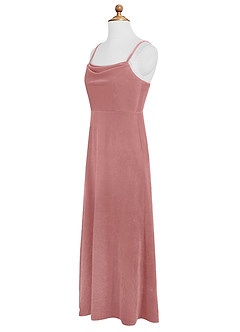 Azazie Solange Junior Robe Trapèze en velours Rose Poussiéreuse image9