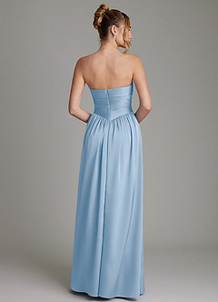Azazie Zena Bridesmaid Dresses Powder Blue A-Line Strapless Stretch Satin Dress image6