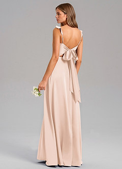 Azazie Everett Bridesmaid Dresses Blushing Pink A-Line Stretch Satin Dress image6