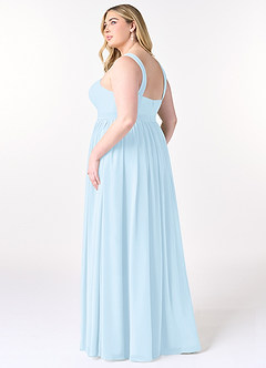 Azazie Elvira Bridesmaid Dresses Sky Blue A-Line Pleated Chiffon Dress image10