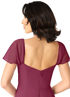 Azazie Tancie Vestidos de damas de honor Vestido de Mora de Gasa de Corte en A Convertible con Vestidos sin tirantes image5