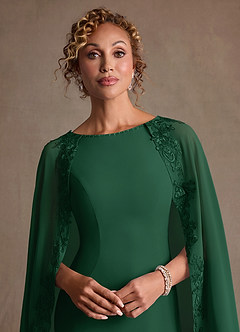 Azazie Artemisia Klänningar till brudens mor Klä Tubklänning i Chiffong Spets Mörkgrön image7