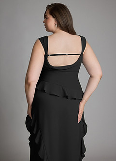 Azazie Sloane Bridesmaid Dresses Black A-Line Sweetheart Neckline Chiffon Dress image14