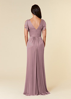 Azazie Reneya Mother of the Bride Dresses Dusty Rose A-Line Pleated Mesh Dress image4