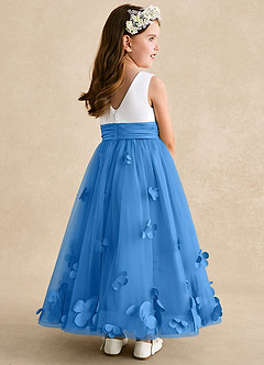 Azazie Vi Flower Girl Dresses Blue Jay A-Line Sleeveless Tulle Dress image4