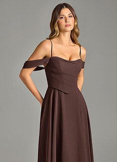 Azazie Chelsey Final Sale Lemon Sorbet A-Line Off the Shoulder Chiffon Convertible Dress image2