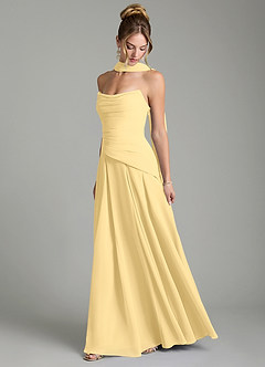 Azazie Gabriela Bridesmaid Dresses Butter A-Line Corset Chiffon Dress image4