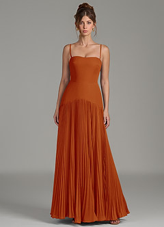 Azazie Yuliana Bridesmaid Dresses Paprika A-Line Strapless Chiffon Dress image4