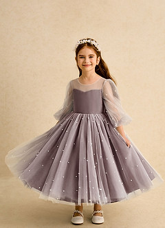 Azazie Trudy Flower Girl Klänningar Klänning Balklänning i Tyll Hjärtformad urringning image5