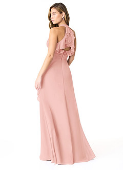 Azazie Aviv Bridesmaid Dresses Rosette A-Line Pleated Chiffon Dress image2