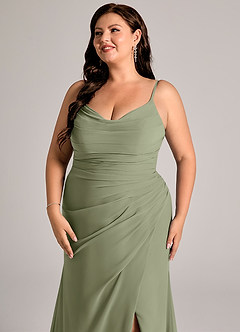 Azazie Deandra Bridesmaid Dresses Pistachio Mermaid Pleated Chiffon Dress image12