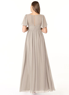 Azazie Verna Brautjungfernkleider für Schwangere A-Linie V-Hals Gerüscht Chiffon Bodenlänge Kleid image2