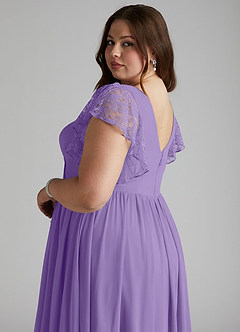 Azazie Zella Bridesmaid Dresses Tahiti A-Line Lace Chiffon Dress image11