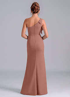 Azazie Rinna Bridesmaid Dresses Cedar Rose Mermaid One Shoulder Chiffon Dress image2