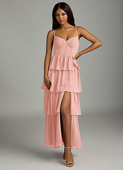 Azazie Kaiden Bridesmaid Dresses Rosette A-Line Sweetheart Neckline Chiffon Dress image1