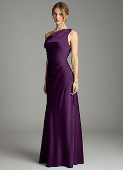 Azazie Emerson Brudepigekjoler Havfrue Off-Shoulder Stræk satin Gulv-længde Kjole image2