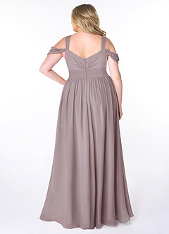 Azazie Lianne Bridesmaid Dresses Dusk A-Line Off the Shoulder Chiffon Dress image2