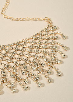 front Collier ras du cou en strass