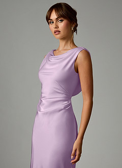 Azazie Kieryn Robes de demoiselle d'honneur Robe Sirène en Satin extensible Plissée Frostiges Flieder image6