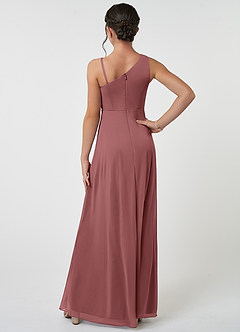 Azazie Brooke Junior Abito A-Line in Maglia Plissettato Rosa Del Deserto image2