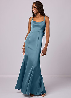 Barbie ♥ Azazie Bridesmaid Dresses Bermuda Mermaid Bow Stretch Satin Dress image2