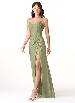 Azazie Reneya Bridesmaid Dresses Pistachio Mermaid Bow Mesh Dress image3