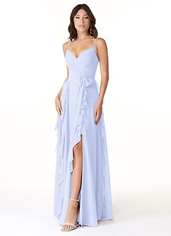 Azazie Peyton Bridesmaid Dresses Lavender A-Line Ruched Chiffon Dress image1
