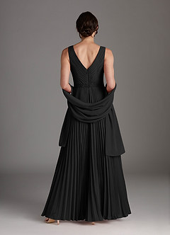 Azazie Kris Mother of the Bride Dresses Black A-Line Sequins Chiffon Dress image4