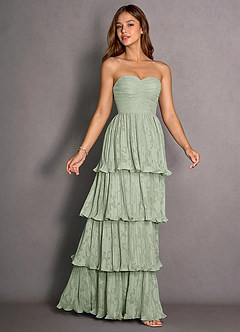 Jessamine Lemon Sorbet Lace Ruffled A-line Prom Dress image3