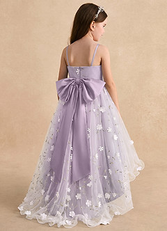 Azazie Celia vestidos de niña de las flores Vestido Lila Esmerilada de Tul de Línea A con Tirantes finos image2