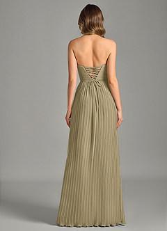 Azazie Becka Bridesmaid Dresses Moss Green A-Line Strapless Chiffon Dress image2