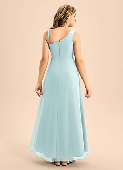 Azazie Brooke Junior Vestido de Neblina de Gasa de Corte en A con Corte Lateral image2