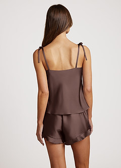 front Satin Frilled Pajama Set