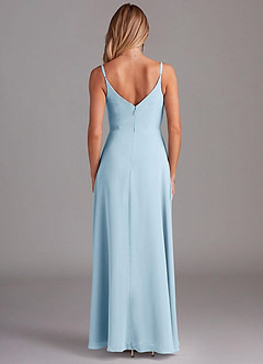 Azazie Daenerys Bridesmaid Dresses Sky Blue A-Line Cowl Chiffon Dress image2