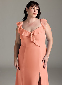 Azazie Sophie Brautjungfernkleider Wandelbar A-Linie Schulterfrei Chiffon Kleid Sonnenuntergang image13