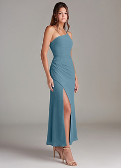 Azazie Eren Abiti da Damigella Abito Sirena in Chiffon Monospalla Bermuda image4